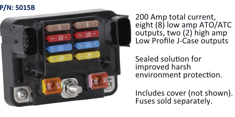 Fuse Block ATO/JCase 8+2, M6 In, Bulk