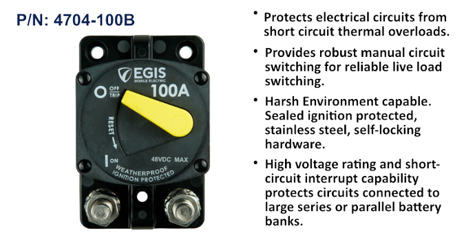 Circuit Breaker 87 Series, Srf Mnt, 100 A, Bulk Pack