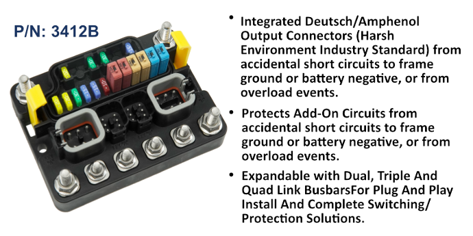 MT Series 12P Sealed Distribution Block w/Ground Busbar