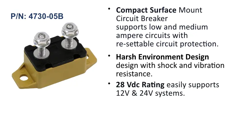 Circuit Breaker, Short Stop Marine, 5 Amp, Tan, Bulk Pack