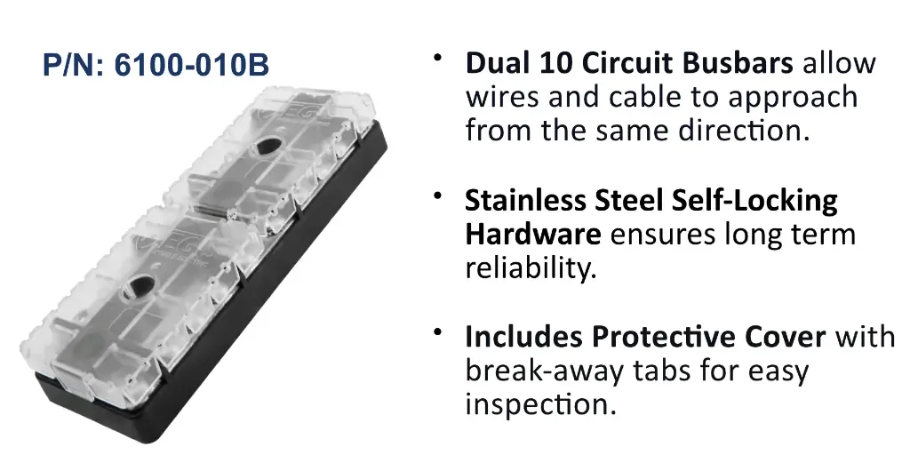 Dual Busbar 2x10 Circuit 100 A , Bulk Pack