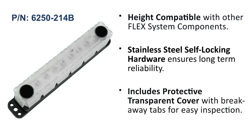MaxiBus - Dual 5/16" Studs +14 Circuits (#10) - 250 Amp, Bulk Pack