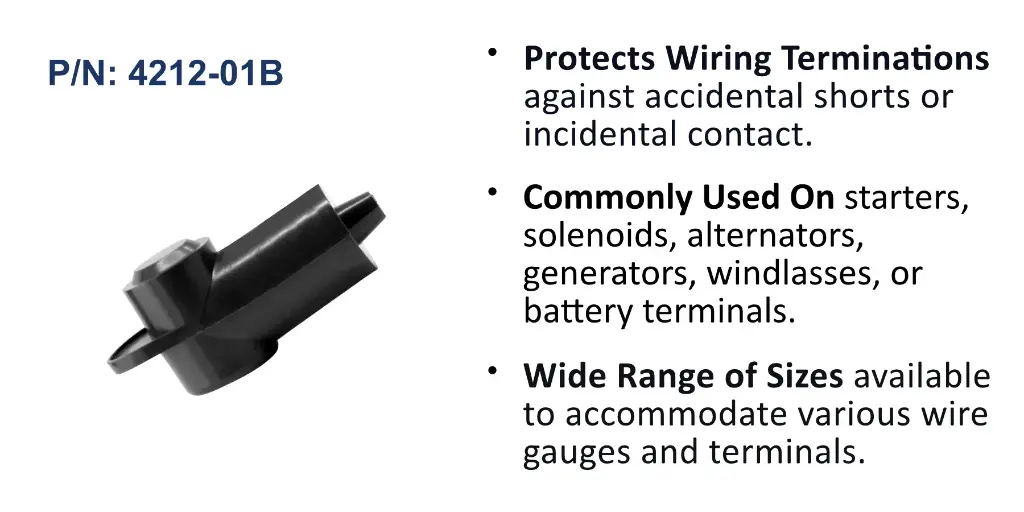 CableCap Stud Insulator, 10-18 AWG, Black, Bulk Pack