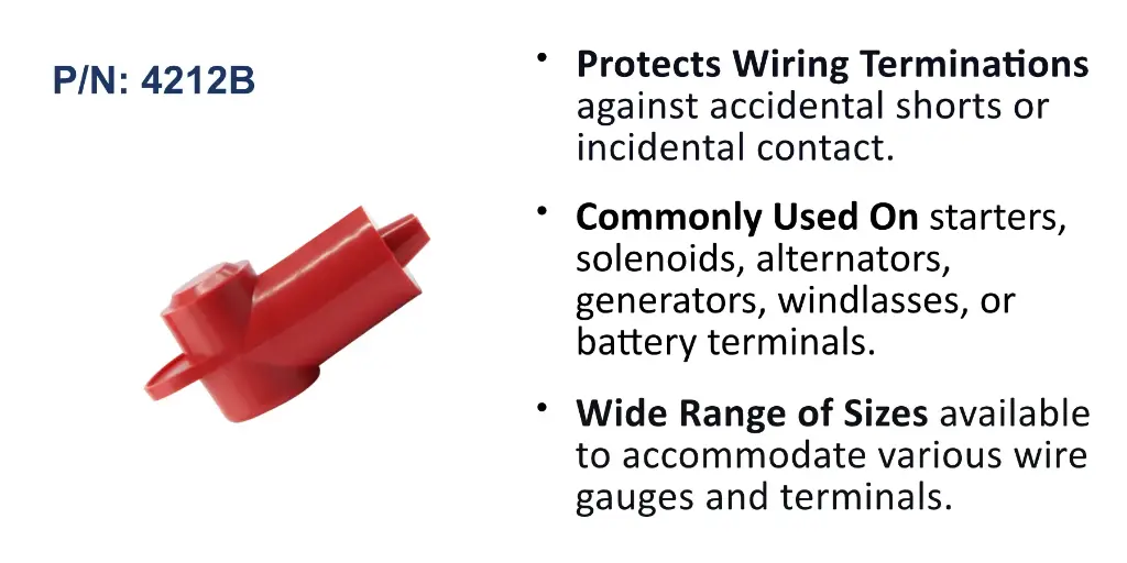 CableCap Stud Insulator, 10-18 AWG, Red, Bulk Pack