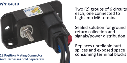 [8401B] Sealed Break Out Box 2x6 Circuits + M6 I/O