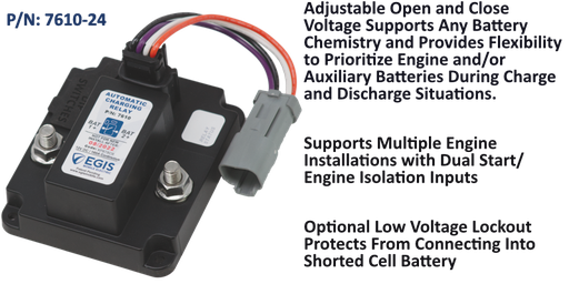 [7610-24B] TH3 - Series 24V Automatic Charging Relay (ACR), 160 A, Bulk