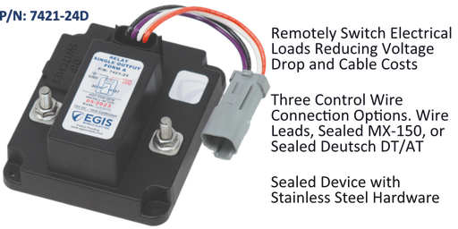 [7421-24D] TH3 - Relay, 160 Amp - 24V - Deutsch Conn, Bulk Pack