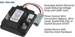 [7422-24D] TH3 - Dual Relay, 2x 80 Amp - 24V - Deutsch Conn, Bulk Pack