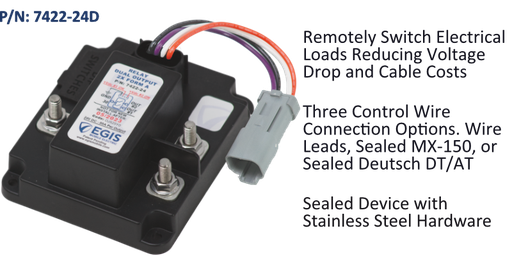 [7422-24D] TH3 - Dual Relay, 2x 80 Amp - 24V - Deutsch Conn, Bulk Pack