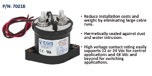 [7021B] Contactor, 500 Amp, 12/24 V, Sealed