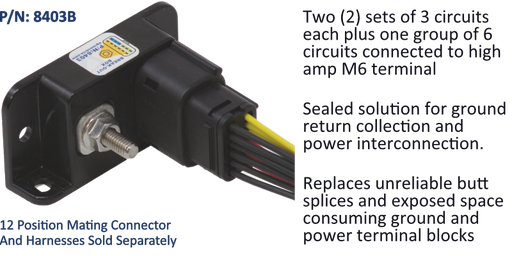 [8403B] Sealed Break Out Box, 1x6 + 2x3 Circuits + M6 I/O