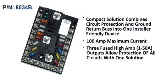 [8034B] Fuse Block, 13 Circuit + Ground, 200 A PDM - 14