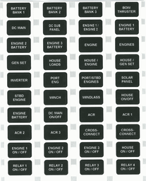 [8021B] Waterproof Label Set for XD Relays, 40 labels,