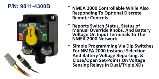 [9811-4300B] Single XD - NMEA 2000 (ACR) w/Knobs - 4 Pos DT Con