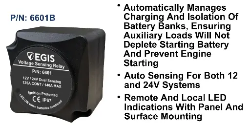 [6601B] Mini Automatic Charging Relay, 125 Amp , Bulk Pack