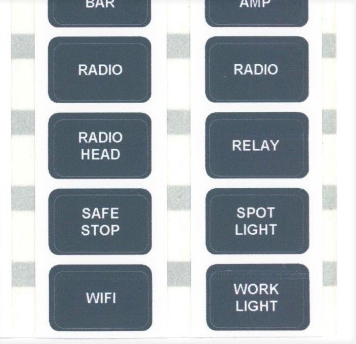 Waterproof Label Set for Fuse Blocks, 40 labels, Emergency Vehicle