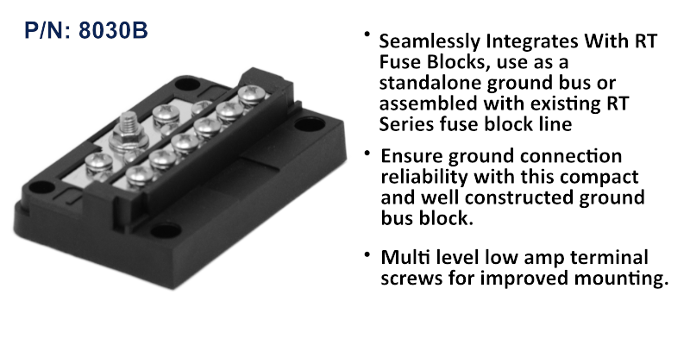 RT 12 Circuit Ground Bus Bar, Bulk Pack