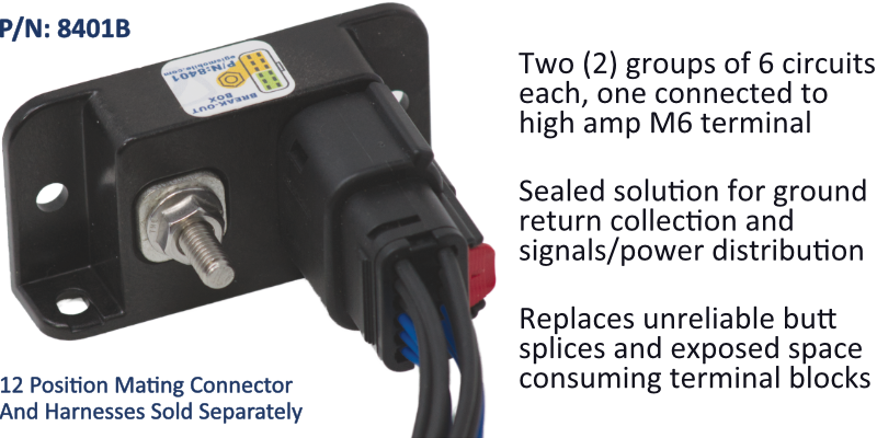 Sealed Break Out Box 2x6 Circuits + M6 I/O