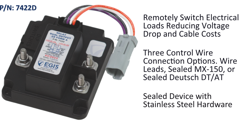 TH3 - Dual Relay, 2x 80 Amp - 12V - Deutsch Conn, Bulk Pack