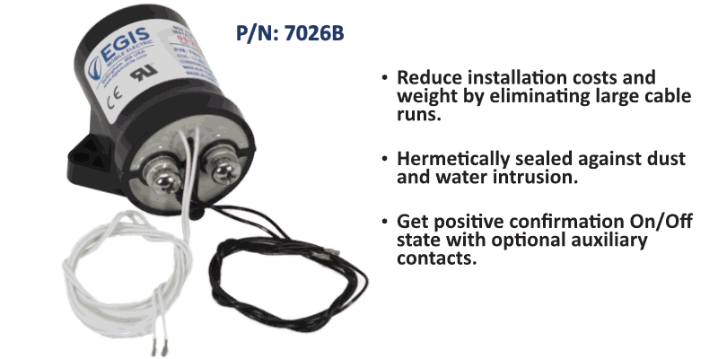 Sealed Contactor, 100A /24 V / Aux Contacts Side Mount