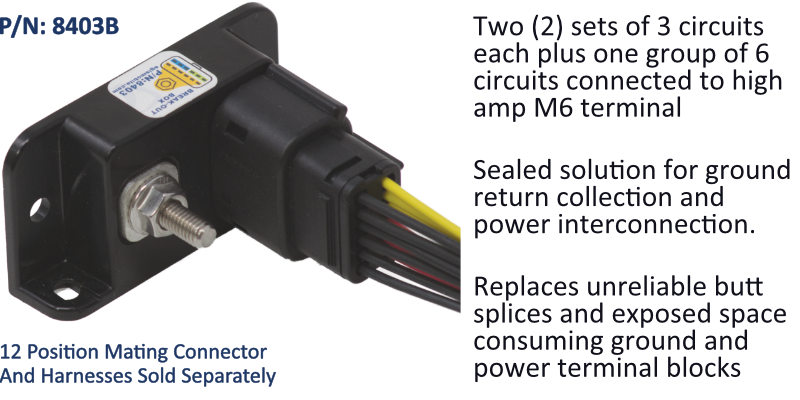 Sealed Break Out Box, 1x6 + 2x3 Circuits + M6 I/O