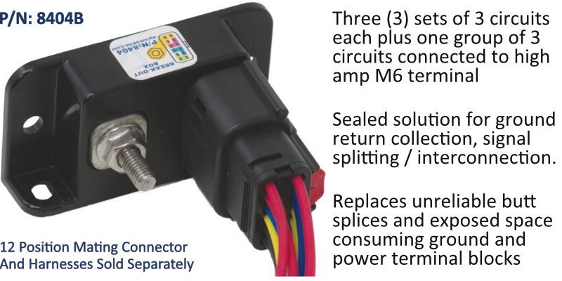 Sealed Break Out Box, 4x3 Circuits + M6 I/O