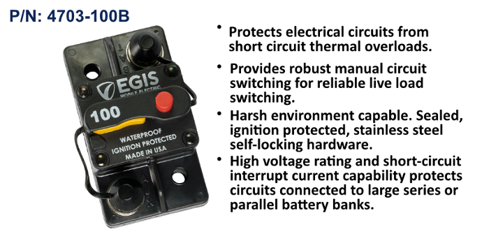 Circuit Breaker, 85 Series, Surface Mount, 100 Amp, Bulk Pack