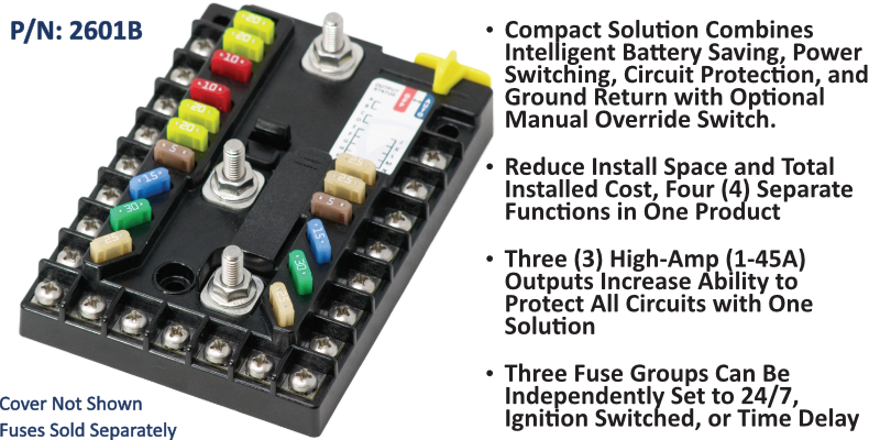 PDM - 14 Circuit + Ground, 175 A, 12 V W/Kill Switch