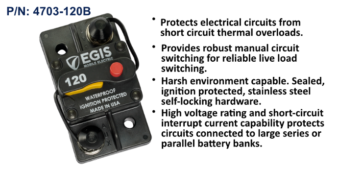 Circuit Breaker, 85 Series, Surface Mount, 120 Amp, Bulk Pack