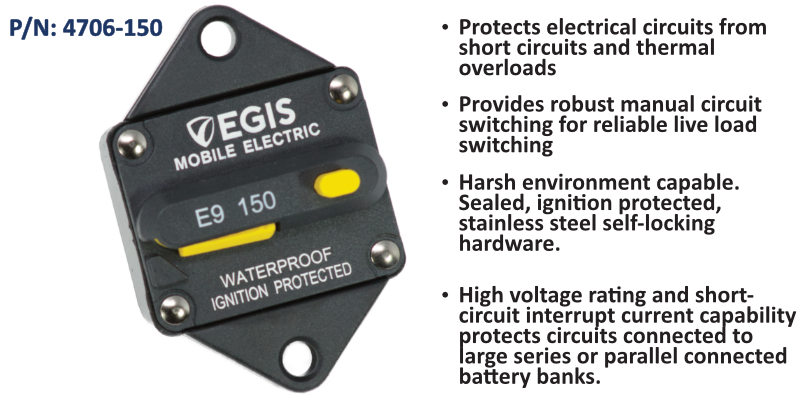 Circuit Breaker, 85 Series, Panel Mount, 150 Amp, Bulk Pack