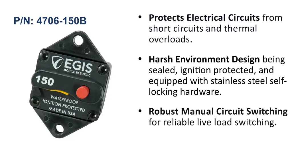 Circuit Breaker, 85 Series, Panel Mount, 150 Amp, Bulk Pack