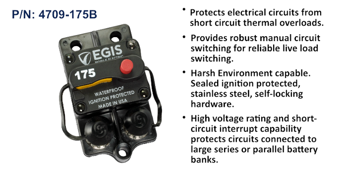 Circuit Breaker, 85 Series, Surface Mount, 175 Amp, Bulk Pack