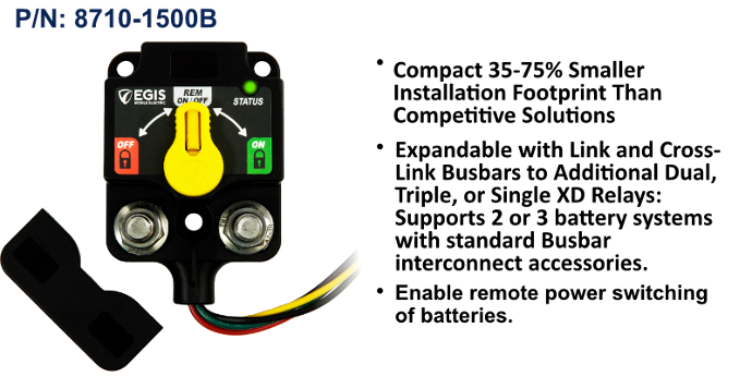 XD Single - Remote Battery Switch w/Knob - Tinned Wires, Bulk Pack