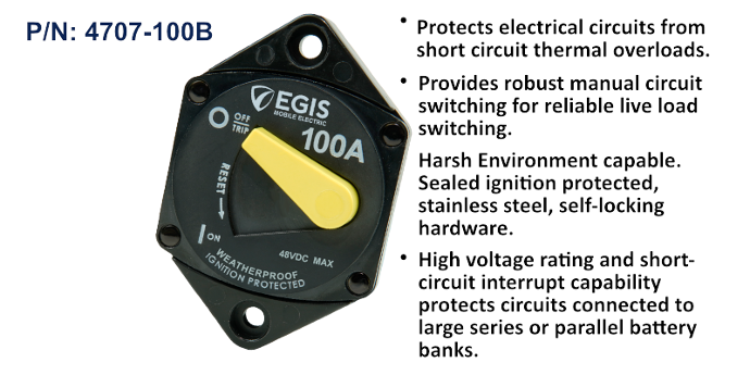 **Circuit Breaker 87 Series, Pnl Mnt, 100 A, Bulk Pack