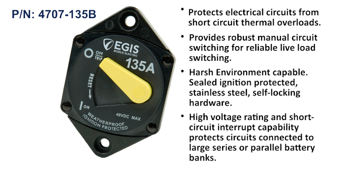 Circuit Breaker 87 Series, Pnl Mnt, 135 A, Bulk Pack