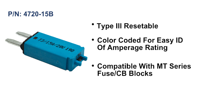 Circuit Breaker, ATM/MINI, 15 Amp, Blue, Bulk Pack