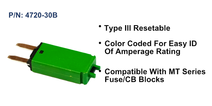 Circuit Breaker, ATM/MINI, 30 Amp, Green, Bulk Pack