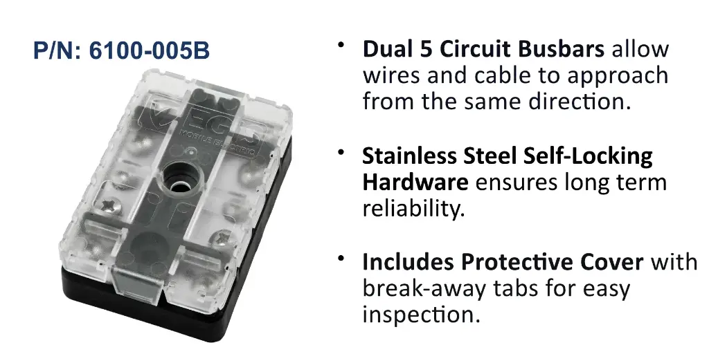 Dual Busbar 2x5 Circuit 100 A , Bulk Pack