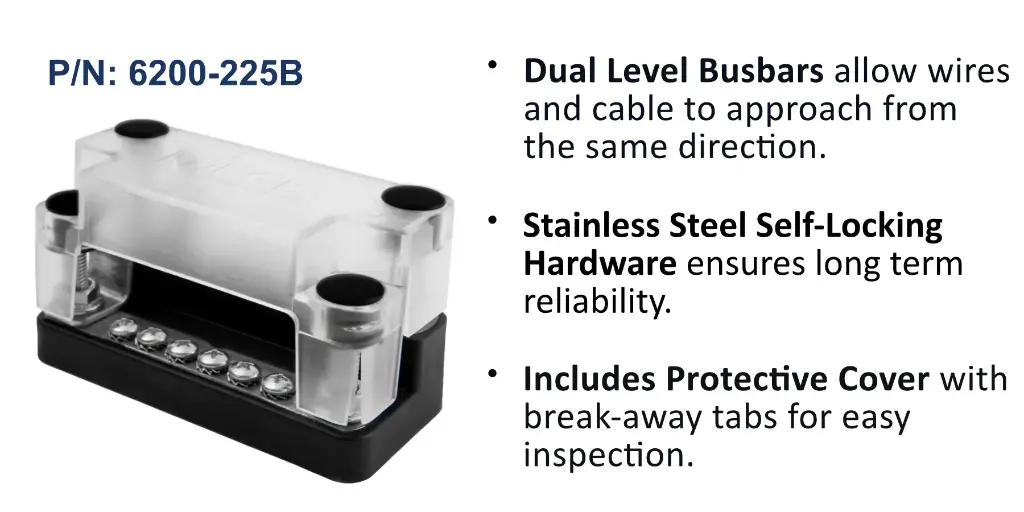 200A Dual Level Busbar 2x5 Circuit With Cover, Bulk Pack