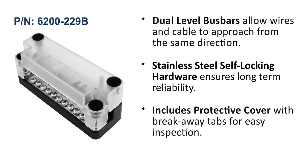 200 A Dual Level Busbar 2x9 Circuit With Cover, Bulk Pack