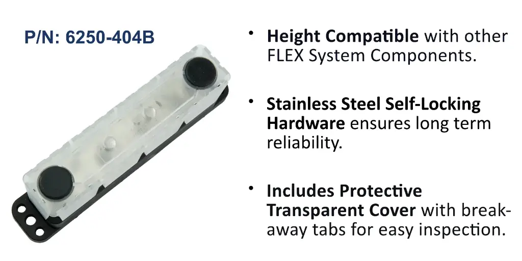 MaxiBus - Four 5/16" Studs +4 Circuits (#8) - 250 Amp, Bulk Pack