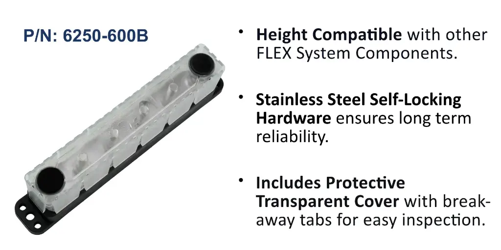 MaxiBus - Six 5/16" Studs - 250 Amp, Bulk Pack