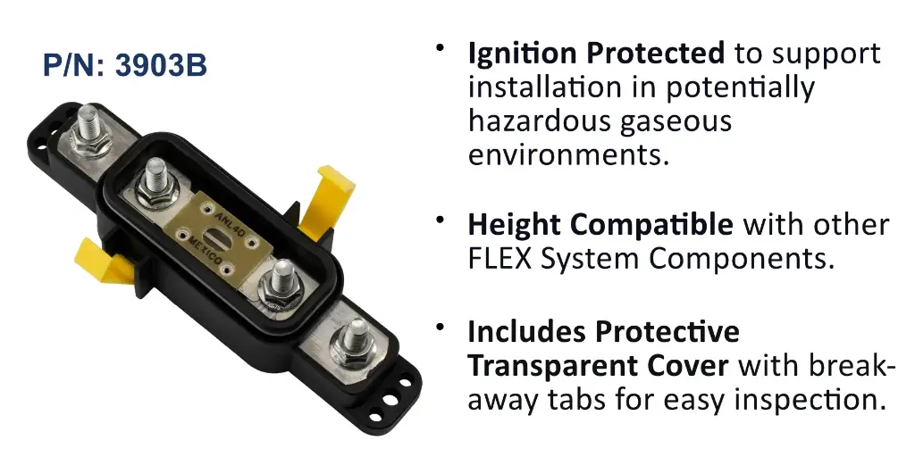 ANL Fuse Block for Up to 4/0 Cables, 35 - 750 A, Sealed, Bulk Pack