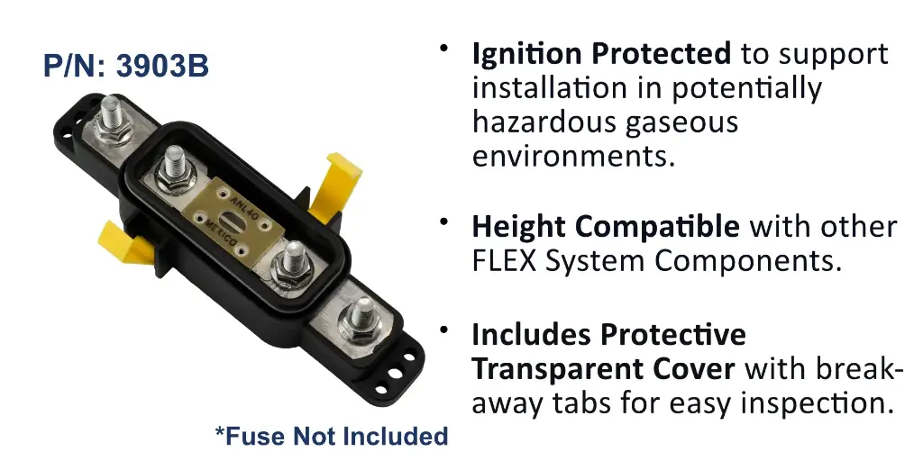ANL Fuse Block for Up to 4/0 Cables, 35 - 750 A, Sealed, Bulk Pack