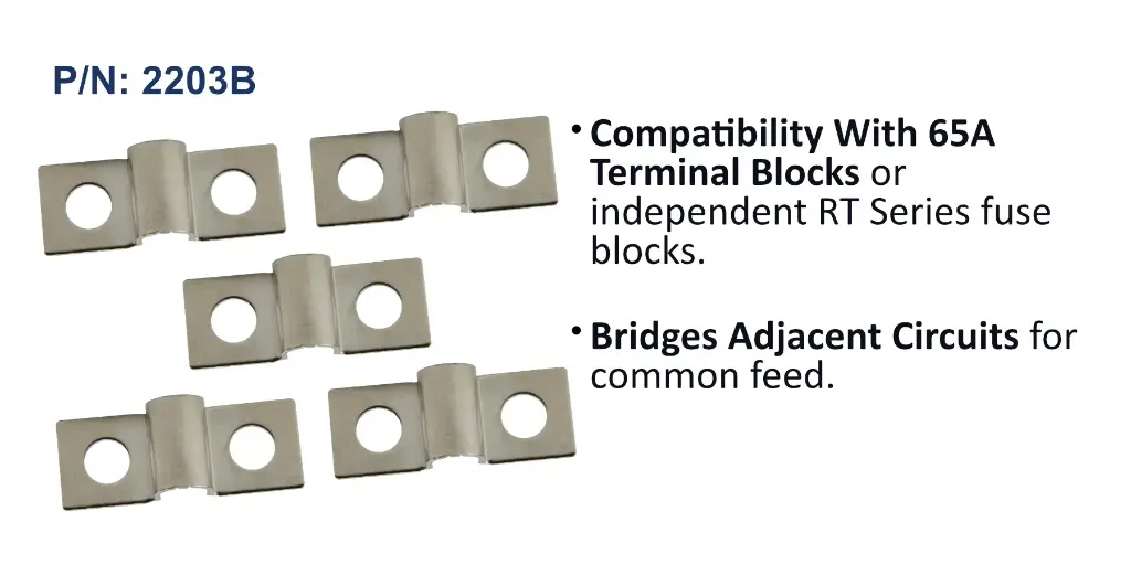 Terminal Block Jumpers (5) for 65A Terminal Blocks, Bulk Pack