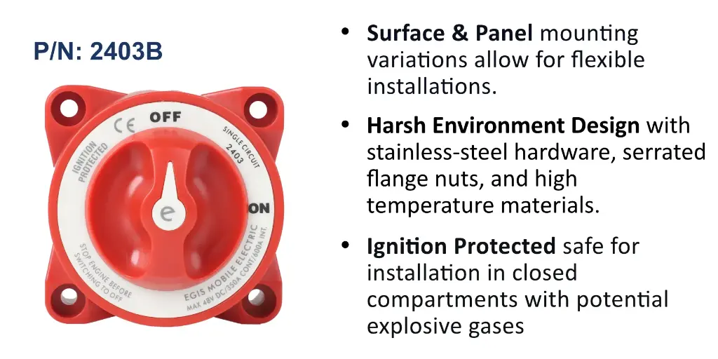 e-Series 350A  Battery Switch Off/On, Bulk Pack