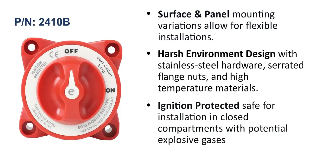 e-Series 350A Dual Circuit Battery Switch Off/On, Bulk Pack