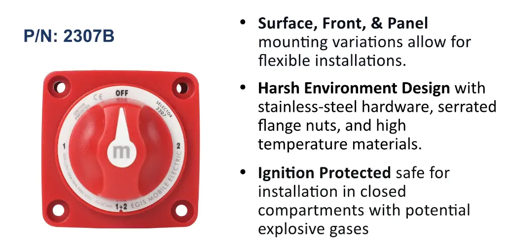 m-Series 300A Battery Selector Switch Off/1/Both/2 , Bulk Pack