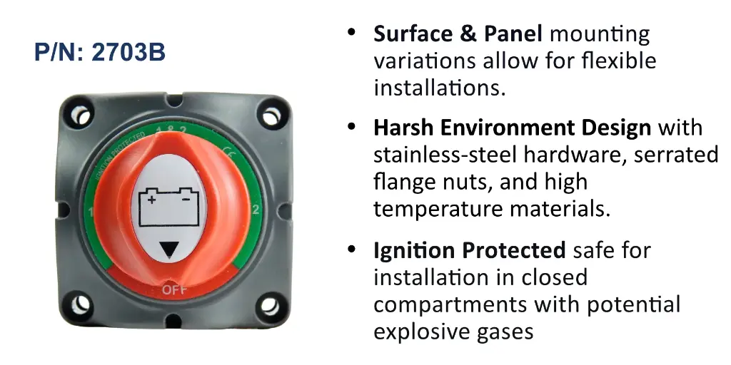 Mini Selector Battery Switch, 701-S, Bulk Pack