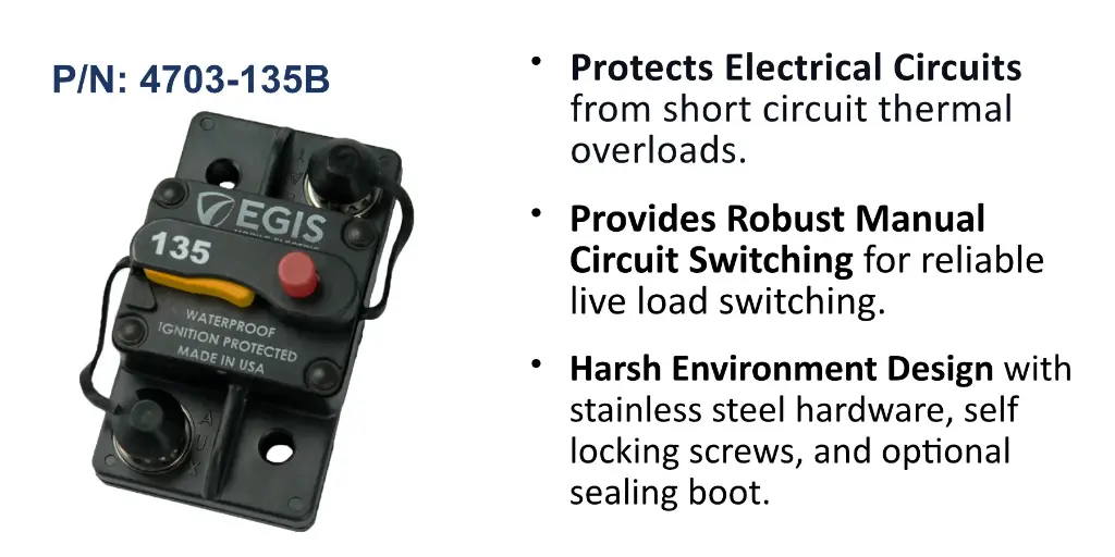 Circuit Breaker, Surface Mount, 135 Amp, Bulk Pack